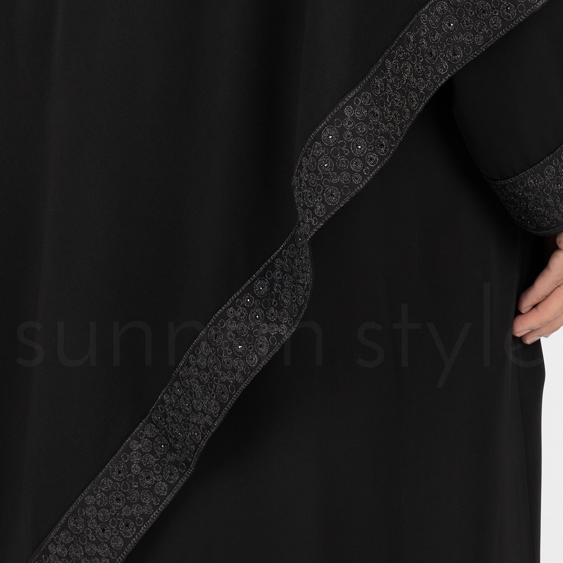 Sunnah Style Glimmer Shayla Embroidered Hijab Black